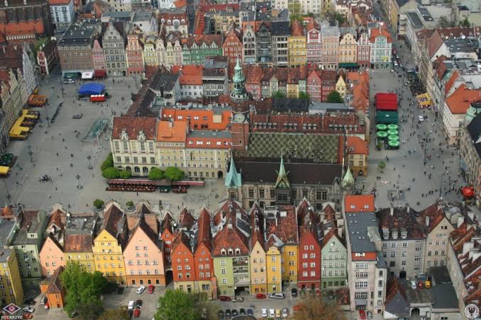 Aerial view of the historic Market Square