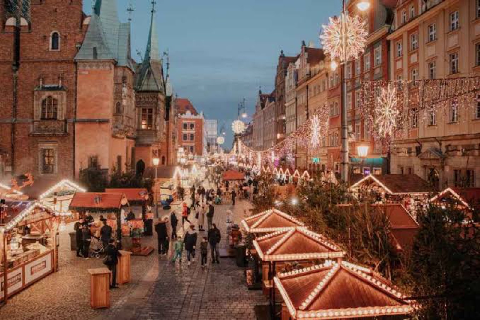 Festive Christmas market in the historic centre of Wrocław
